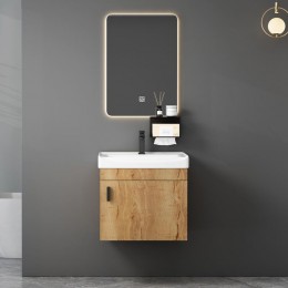 IDEA-4 Set Έπιπλο Κρεμαστό Μπάνιου Φυσικό, Καθρέπτης LED+ Πάγκος με Νιπτήρα και Μπαταρία