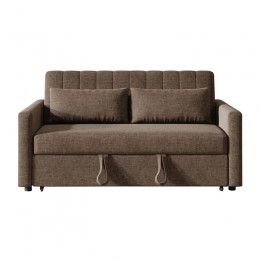 TEMPO-W Καναπές - Κρεβάτι, Με ανάκλιση πλάτης, Ύφασμα Καφέ