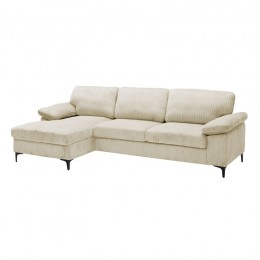 CYRIL Καναπές Δεξιά Γωνία, Ύφασμα Κοτλέ Μπεζ