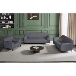 VICTORIA Set Σαλόνι-Καθιστικό Πολυθρόνα-2Θέσιος-3Θέσιος, Ύφασμα Σκούρο Γκρι