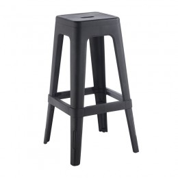 RELIX PP Σκαμπό BAR Στοιβαζόμενο, PP Απόχρωση Μαύρο