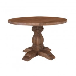 ATLAS Τραπέζι Ροτόντα Τραπεζαρίας, Ξύλο Mango, Απόχρωση Smoke Walnut