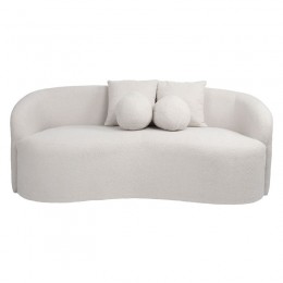 LYON Καναπές 2θ - Σαλονιού - Καθιστικού, Teddy Ύφασμα Άσπρο