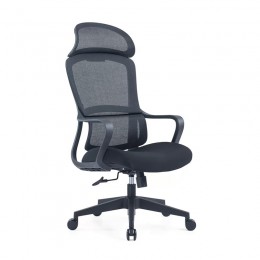 BF3010 Πολυθρόνα Γραφείου Διευθυντή, Mesh Μαύρο, Ύφασμα Μαύρο