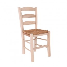 ΣΚΥΡΟΣ Καρέκλα Άβαφη Οξιά με Ψάθα Αβίδωτη