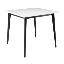 VIDAL Τραπέζι Μέταλλο Βαφή Μαύρο, Επιφάνεια 80x80cm/20mm Κ/Π Εμποτισμού Λάκα Άσπρο