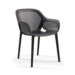 Atra πολυθρόνα pp BLACK ANTHRACITE 53x54x82.5(67/45)cm