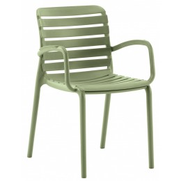 Parma πολυθρόνα pp SAGE GREEN ΣΤΟΙΒΑΖΟΜΕΝΗ 56x56x82(47)cm