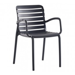 Parma πολυθρόνα pp BLACK ΣΤΟΙΒΑΖΟΜΕΝΗ 56x56x82(47)cm