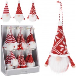 XMAS ΝΑΝΟΣ ΚΟΚΚΙΝΟ-ΛΕΥΚΟ 13CM ΣΕ 3 ΣΧΕΔΙΑ ABJ440960