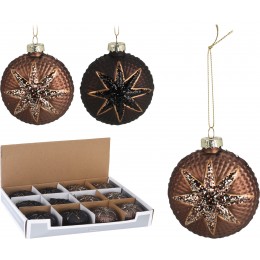 ΧΡΙΣΤ/ΚΗ ΜΠΑΛΑ FLAT ΜΕ ΑΝΑΓΛΥΦΟ ΑΣΤΕΡΙ 9CM ABT632770