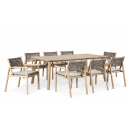 ANYA ΣΕΤ TΡΑΠΕΖΑΡΙΑΣ 9 ΤΜΧ. 210X100X76CM ΞΥΛΟ FSC ΑΚΑΚΙΑ 