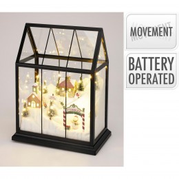 Γυαλινο Σπιτι Με Led Kai Xeιμωνιατικο Τοπιο 33Ek