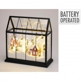 Γυαλινο Σπιτι Με Led Kai Xeιμωνιατικο Τοπιο 33Ek