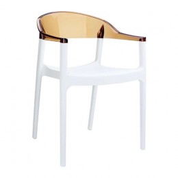 Carmen λευκή-amber Καρέκλα PP/Polycarbonate 54x51x80cm 32.0111