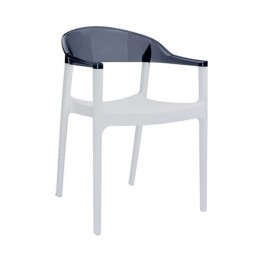 Carmen λευκή-μαύρη Καρέκλα PP/Polycarbonate 54x51x80cm 32.0116