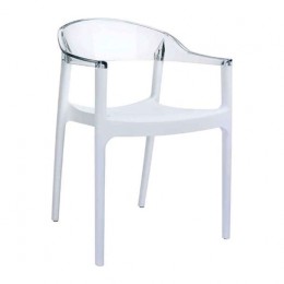 Carmen λευκή-διάφανη Καρέκλα PP/Polycarbonate 54x51x80cm 32.0119