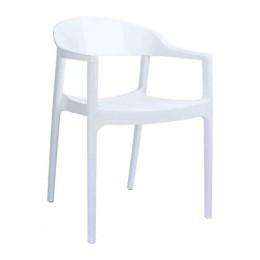 Carmen λευκή-glossy white Καρέκλα PP/Polycarbonate 54x51x80cm 32.0113