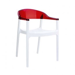 Carmen λευκή-κόκκινη Καρέκλα PP/Polycarbonate 54x51x80cm 32.0117