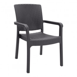 ΠΟΛΥΘΡΟΝΑ ΜΕ ΜΠΡΑΤΣΟ ΠΛΑΣΤΙΚΗ ΚΑΦΕ RATTAN 47X55X86cm CH-N5080-BR
