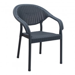 ΠΟΛΥΘΡΟΝΑ ΜΕ ΠΛΕΞΗ ΠΛΑΣΤΙΚΗ ΓΚΡΙ  RATTAN 44X62X82CM CH-N5090-GR