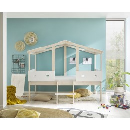 CORTINO μονό κρεβάτι ΣΠΙΤΑΚΙ 131x165x216cm λευκό-ΦΥΣΙΚΟ 22-540-91