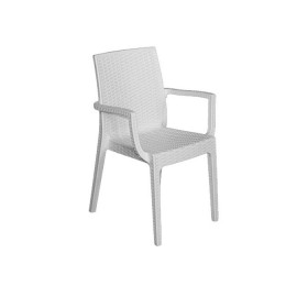 Dafne Πολυθρόνα Στοιβαζόμενη 54x55x85cm Πλαστική Λευκή Ε329,1