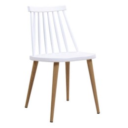 Lavida Καρέκλα Μεταλλική 42x42x80cm Φυσικό/PP λευκό ΕΜ139,1 / 1 TEMAXIO
