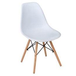 Art Wood καρέκλα 46x53x81cm Ξύλο/PP Λευκό ΕΜ123,1P
