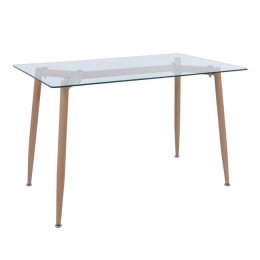 OLSEN Τραπέζι 120x70x75cm /Μέταλλο Βαφή Φυσικό - Γυαλί Clear ΕΜ740
