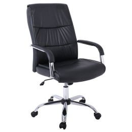 BF5100 Πολυθρόνα Διευθυντή 60x70x104/114cm Βάση Μέταλλο Χρώμιο - PU Μαύρο