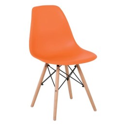 ART Wood Καρέκλα 46x52x82cm Ξύλο / PP Πορτοκαλί ΕΜ123,3W