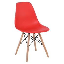 ART Wood Καρέκλα 46x52x82cm Ξύλο / PP Κόκκινο ΕΜ123,6W