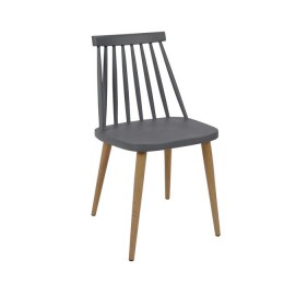 Lavida Καρέκλα Μεταλλική 42x42x80cm Φυσικό/PP Ανθρακί ΕΜ139,4 / 1 TEMAXIO