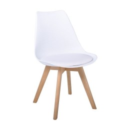 Martin Stripe Καρέκλα 49x56x82cm Ξύλο/PP Λευκό ΕΜ136,14S