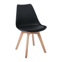 Martin Stripe Καρέκλα 49x56x82cm Ξύλο/PP Μαύρο ΕΜ136,24S