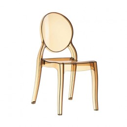 Elizabeth amber διάφανη καρέκλα PC 47x50x90cm 32.0019