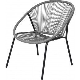 ΚΑΡΕΚΛΑ ΜΕΤΑΛΛΙΚΗ ΜΕ ΓΚΡΙ RATTAN 73x71x83cm FD4100120