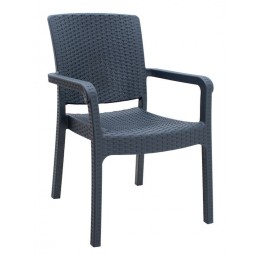 ΠΟΛΥΘΡΟΝΑ ΜΕ ΜΠΡΑΤΣΟ ΠΛΑΣΤΙΚΗ ΓΚΡΙ RATTAN 47X55X86cm CH-N5080-GR