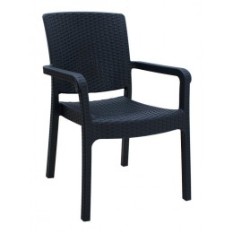 ΠΟΛΥΘΡΟΝΑ ΜΕ ΜΠΡΑΤΣΟ ΠΛΑΣΤΙΚΗ ΜΑΥΡΗ RATTAN 47X55X86cm CH-N5080-BL