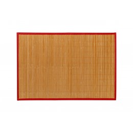 Bamboo χαλί 60x90cm/ΦΥΣΙΚΟ-ΚΟΚΚΙΝΟ