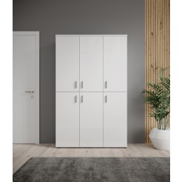 Lincoln 6 ΝΤΟΥΛΑΠΙ παπουτσοθήκη 120x35xH191cm ΜΕΛΑΜΙΝΗ/ΛΕΥΚΟ 33-205-13