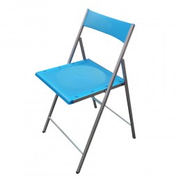 Oslo Πτυσσόμενη Καρέκλα 43x39x78cm Μέταλλο/Πλαστικό Γκρι/Τυρκουάζ