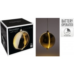 XMAS ΜΠΑΛΑ ΜΕ ΦΩΤΑΚΙΑ LED ΧΡΥΣΗ 15CM XX8310590