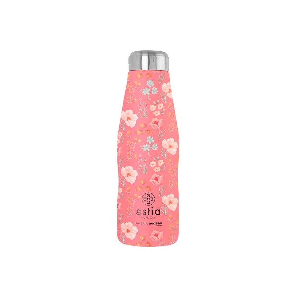 INSULATED BOTTLE TRAVEL FLASK SAVE THE AEGEAN 500ml BOUQUET CORAL 01-16661