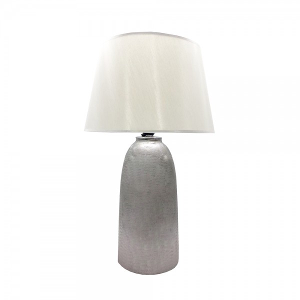 ARGENT LAMP TABLE CERAMIC FABRIC SILVER WHITE D40,