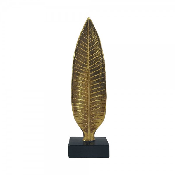 DESSA DECO LEAF POLYRESIN GOLD BLACK 8,5x5xH30,7cm
