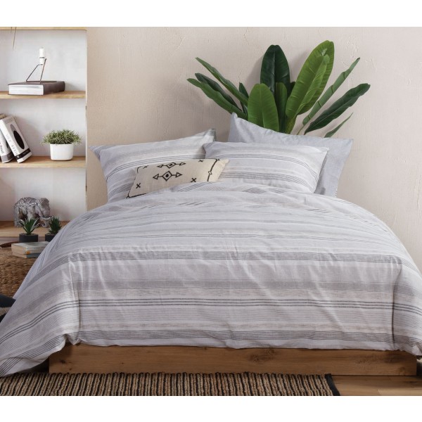 NEF-NEF SMART LINE QUEEN SIZE FITEED SHEETS SET 240Χ270-160X200+35cm CANFIELD GREY 035224