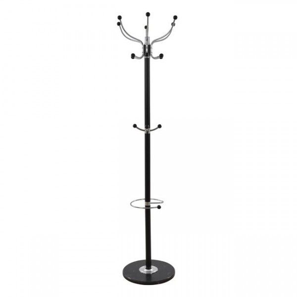 Hat/Coat Stand Metallic HM0040.01 rotating black with marble ''37x170 cm