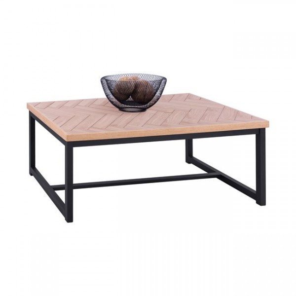 Coffee Table Chanelle in natural color with black legs 110x59x38 cm. HM8648